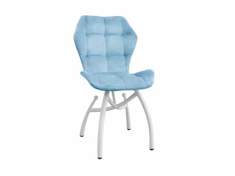 Стул Бабочка шарики небесно-серый, белые ножки