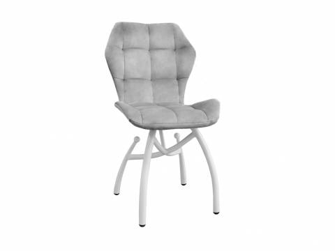 Стул Бабочка шарики серый, белые ножки