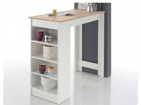 Барный стол №7 Белый/Дуб вотан