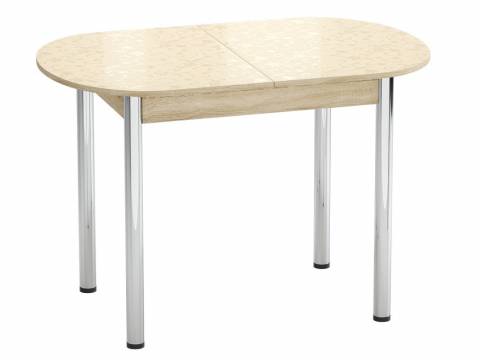 Стол раздвижной Универсальный Пластик Хром Цветы бежевые