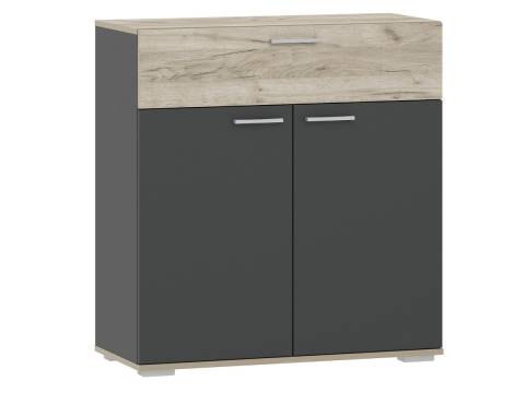 Тумба Санти НМ 013.77 Антрацит/Дуб Крафт Серый