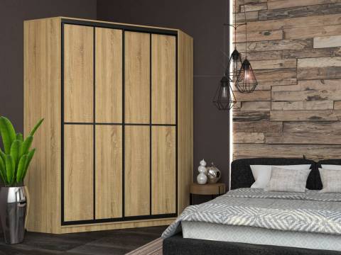 Угловой шкаф-купе Лофт фасад ЛДСП +