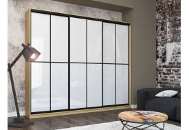 Шкаф-купе Лофт Шк30-60 3000 3 двери глубина 600 фасад МДФ белый глянец +