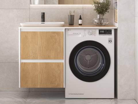 Тумба Klaufs 56*60.2Y со столешницей над стиральной машиной белый/дерево