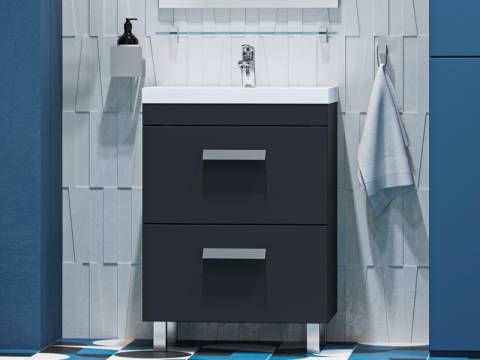 Тумба с раковиной Orlando 60 напольная серый