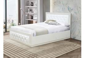 Кровать Венеция 13.3 1600 основание ладе кожзам белый