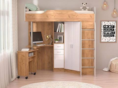 Детская Бриз 1 дуб крафт золотой/белый глянец