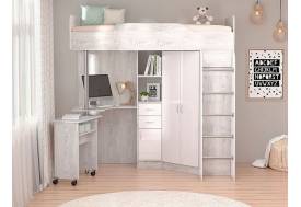 Детская Бриз 1 бетон светлый/белый глянец