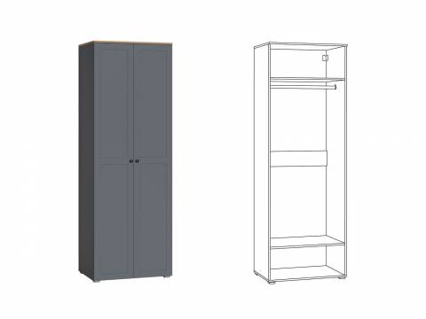 Шкаф 13.224 Остин Серый Графит