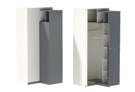 Шкаф Клео ШКУ угловой графит, миндаль