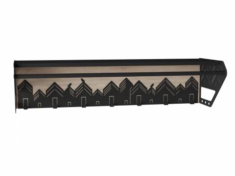 Вешалка для прихожей Хигс дуб санремо/черный