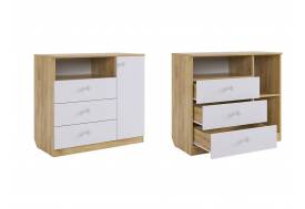 Комод Форсаж дуб крафт золотой/белый