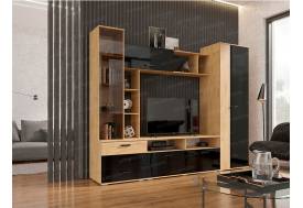 Гостиная Крокус Дуб вотан-черный глянец