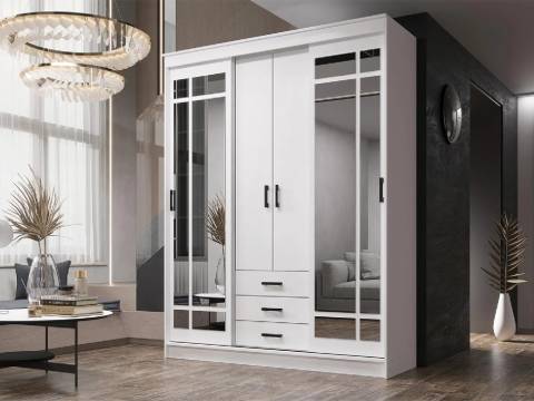 Шкаф купе Лорд белый гладкий