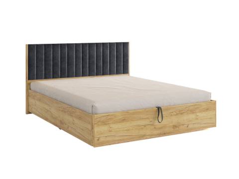 Кровать с подъемным механизмом Адам дуб крафт золотой/грей алькантара