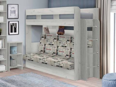 Кровать Дива двухъярусная Дуб крафт белый