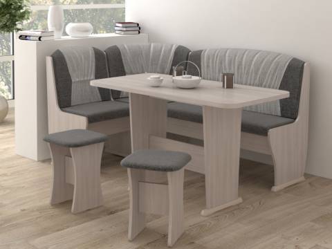 Кухонный уголок Ника-6 New серый-серебро