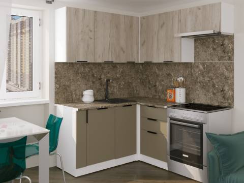 Кухонный гарнитур Альба мега прайм 1600х1700 мм