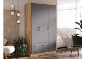 Шкаф 3-х створчатый Миф Графит/Дуб Крафт
