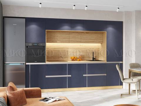 Кухня Карина МДФ Пластер Индиго