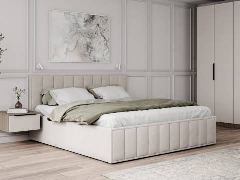 Кровать 1600 Лана бежевый велюр