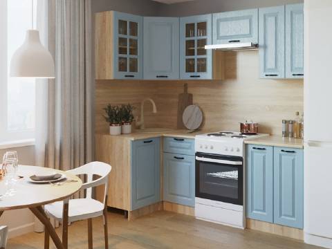 Кухонный гарнитур арт 1 Роял Вуд Голубой Вегас 1000х2200 мм