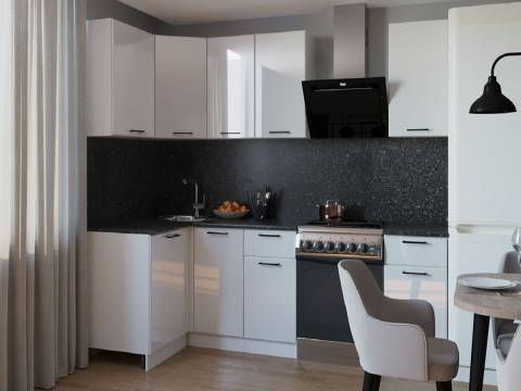 Кухонный гарнитур арт 15 Белый глянец 1200Х1800 мм