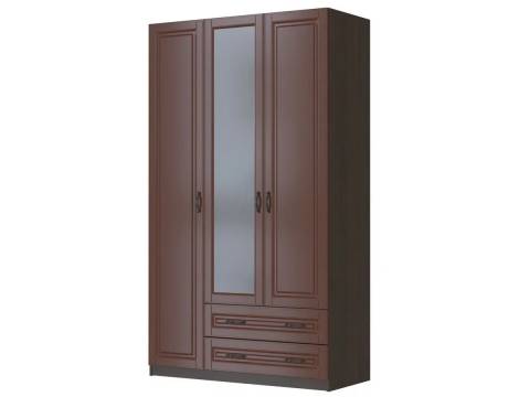 Шкаф ШР-3 с зеркалом Кантри Орех