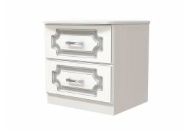 Тумба прикроватная 2 ящика Лак Белый жемчуг