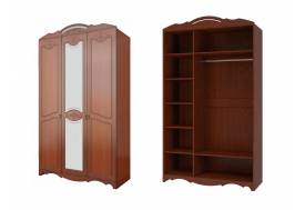 Шкаф для платья и белья ШР-3 Лотос Лак Орех