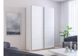 Шкаф-купе Прайм 2-х дверный 1400 ДСП/Стекло Белое Белый Снег