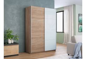 Шкаф-купе Прайм 2-х дверный 1400 ДСП/Стекло Белое Сонома