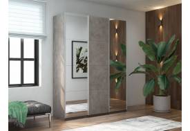 Шкаф-купе Прайм 3-х дверный 1800 два Зеркала/ДСП Бетон