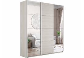 Шкаф-купе Прайм 3-х дверный 1800 два Зеркала/ДСП Ясень Анкор Светлый