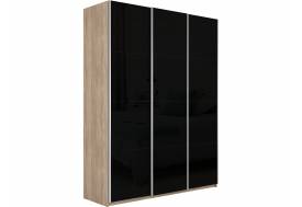 Шкаф-купе Прайм 3-х дверный 1800 три стекла черные Сонома