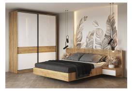 Спальня Бостон МДФ белый со шкафом купе