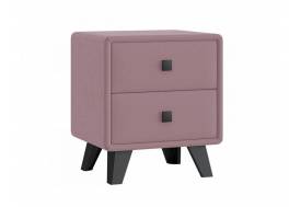 Тумба Николь 2 ящика микровелюр розовый