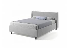Кровать Лорен с ПМ 1400х2000 мм микровелюр светло-серый