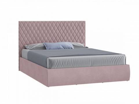 Кровать Стелла с ПМ 1800х2000 мм микровелюр розовый