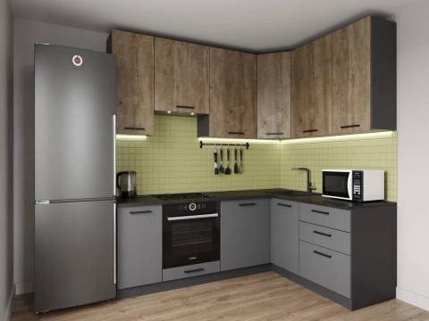 Кухонный гарнитур Умбра 2200х1600 (верх 950 мм) МДФ