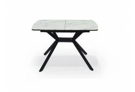 Стол раздвижной Олимп 1140 мм мрамор белый/черный муар