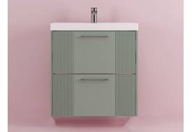 Тумба Альба 70 подвесная 2 ящика раковина Слим 70 мята