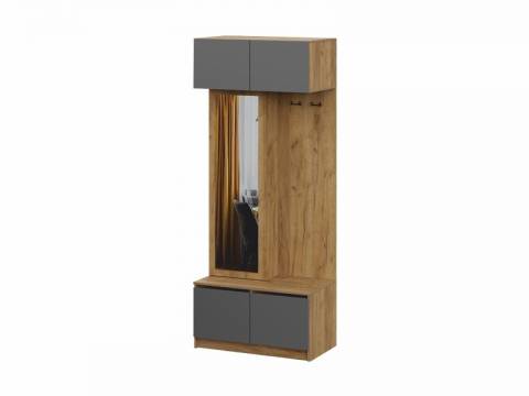 Секция для одежды с крючками и зеркалом Сити в прихожую