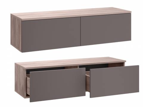 Тумба под ТВ 16.54.02 Роквуд Графит мягкая шагрень