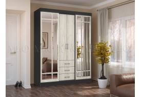 Шкаф-купе Маэстро Дуб Крафт Белый, Графит