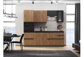 Кухня Техно-6 2400 мм Графит/Экзотическое дерево Амазония