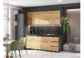 Кухонный гарнитур Челси 2000 мм Дуб Крафт/Графит