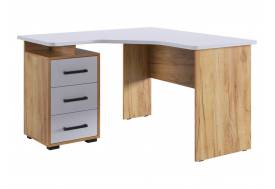 Стол компьютерный 1200 угловой Лайт-2 дуб крафт золотой/белый
