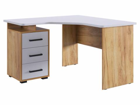 Стол компьютерный 1200 угловой Лайт-2 дуб крафт золотой/белый
