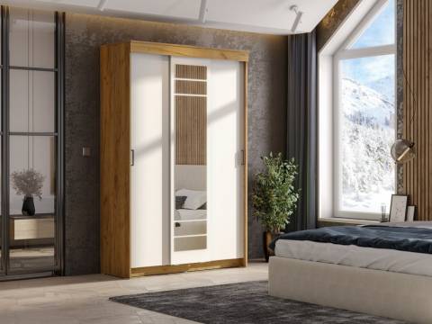 Шкаф-купе ШКП 7 Дуб золотой/Белый